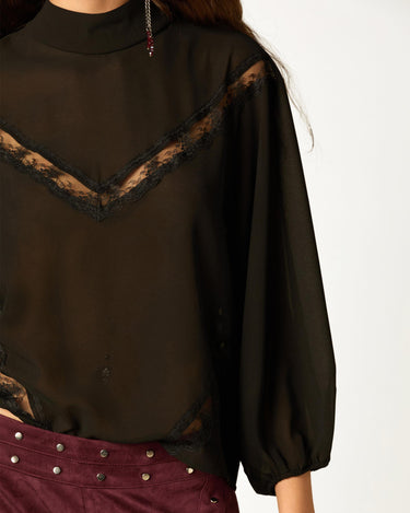 BLACK LACE SHIRT