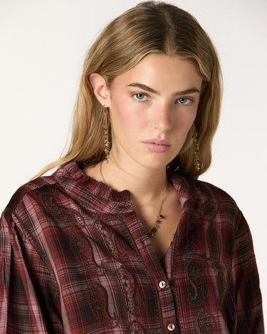 BLACKBERRY CHECK EMBROIDERED SHIRT