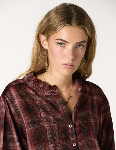 BLACKBERRY CHECK EMBROIDERED SHIRT