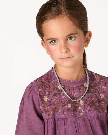 EMBROIDERED DRESS FLOWER FEATHER