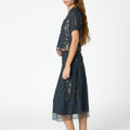 EMBROIDERED TULLE SHIRT ANTHRACITE