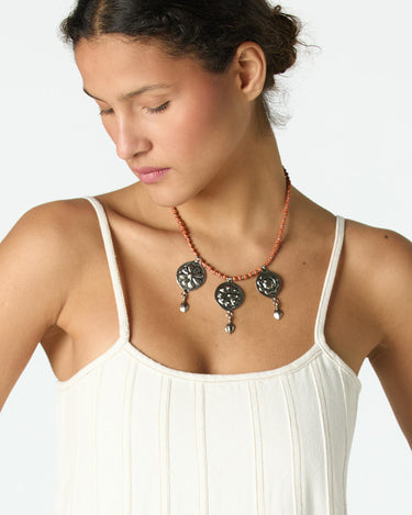 ORANGE LOCKET NECKLACE
