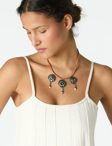 ORANGE LOCKET NECKLACE