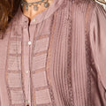 SMOKE LACE AND DRAWSTRING SHIRT