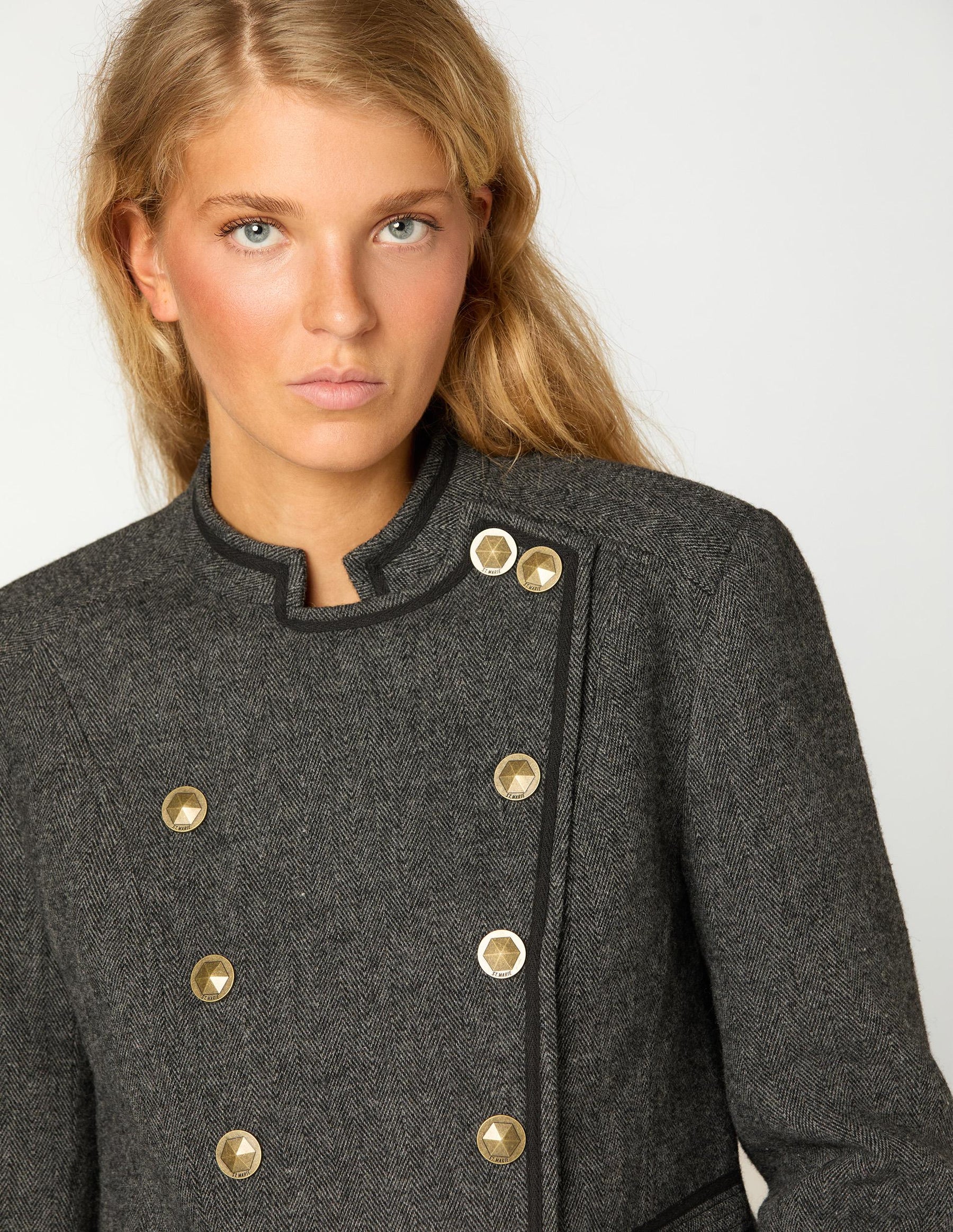 BLAZER CRUZADA ESPIGA GREY