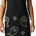 BLACK EMBROIDERED BUTTON DRESS