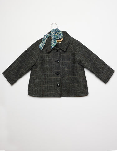 ABRIGO CUELLO PICO CUADRO GREY