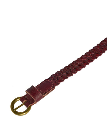 CINTURÓN TRENZADO PIEL BURGUNDY