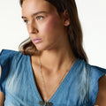 BLUE DENIM PATCHWORK TOP