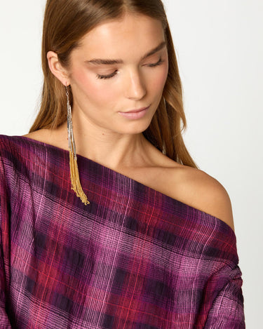 TOP ASIMETRICO CUADROS PLUM