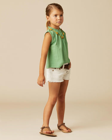 GATHERED NECK T-SHIRT GREEN