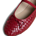 BRAIDED CHERRY-RED BALLET FLATS
