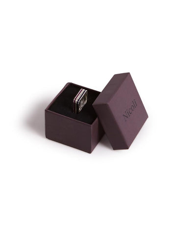 MORA MIDNIGHT SQUARE RING SET