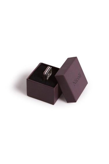 SET ANILLOS CUADRADOS MORA MIDNIGHT