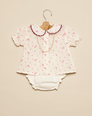 FLORAL EYELET SHIRT