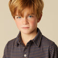 BLUE POLO BROWN STRIPE