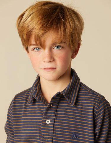 BLUE POLO BROWN STRIPE
