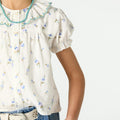 PRINT FLOWER BLUE SHIRT