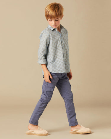 CAMISA HOJAS AZUL