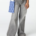 Gray denim cargo pants