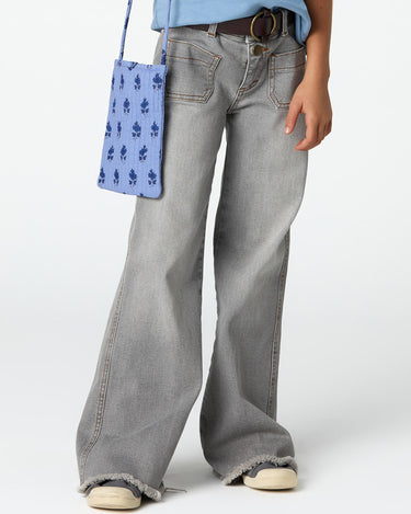 Gray denim cargo pants