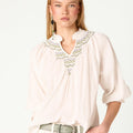 ECRU SHIRT GREEN HIVE