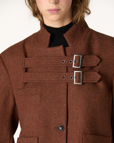 CHAQUETA DOBLE HEBILLA MARRÓN