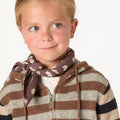 STRIPED KNITTED JACKET BROWN