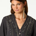 CAMISA ANTRACITA BORDADO BEADS