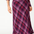 FALDA CUADROS MIDI PLUM