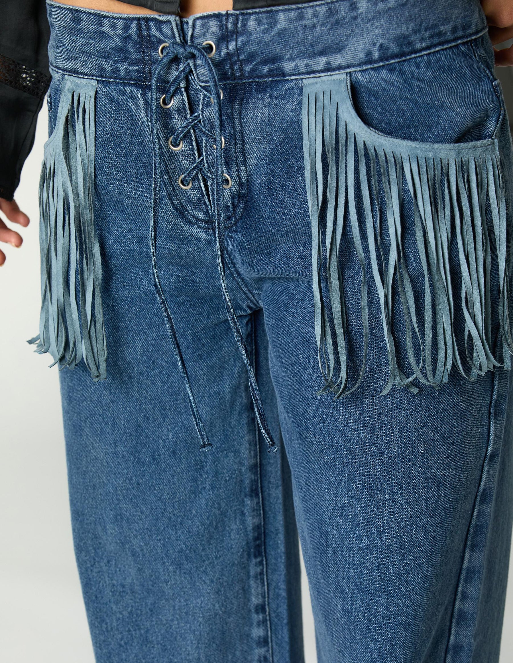 PANTALON FLECOS DENIM AZUL