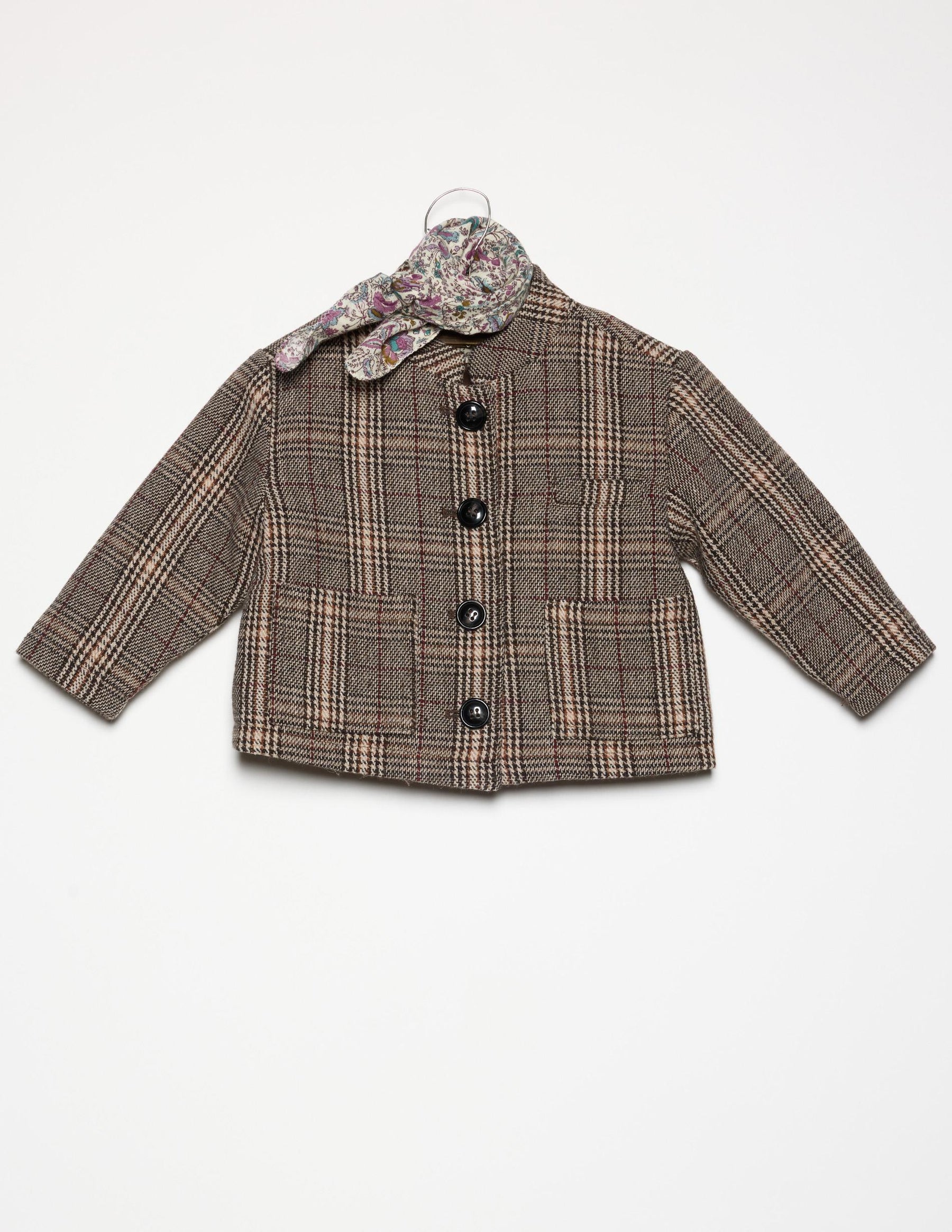 CHAQUETA CUELLO MAO CUADRO BARK