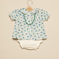 BLUE FLORAL SMOCKED SHIRT