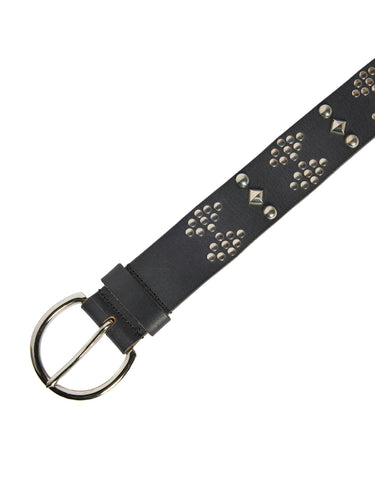 CINTURÓN PIEL MIX TACHAS NEGRO