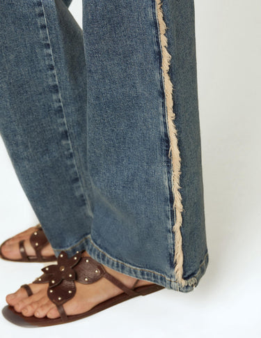 SIDE FRINGE PANTS BLUE