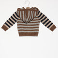 BROWN STRIPED KNIT JACKET