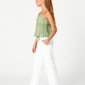 White denim wide-leg trousers