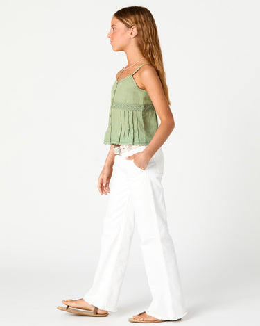 White denim wide-leg trousers