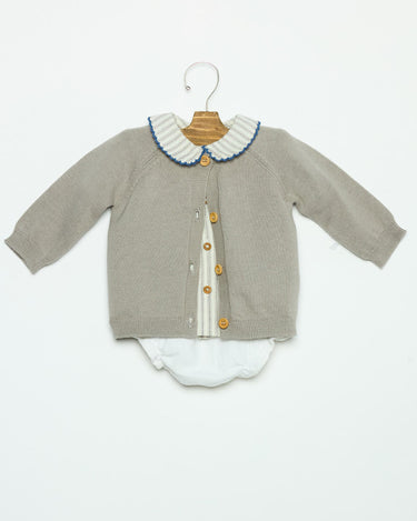 BABY JACKET BUTTONS IRON GREY