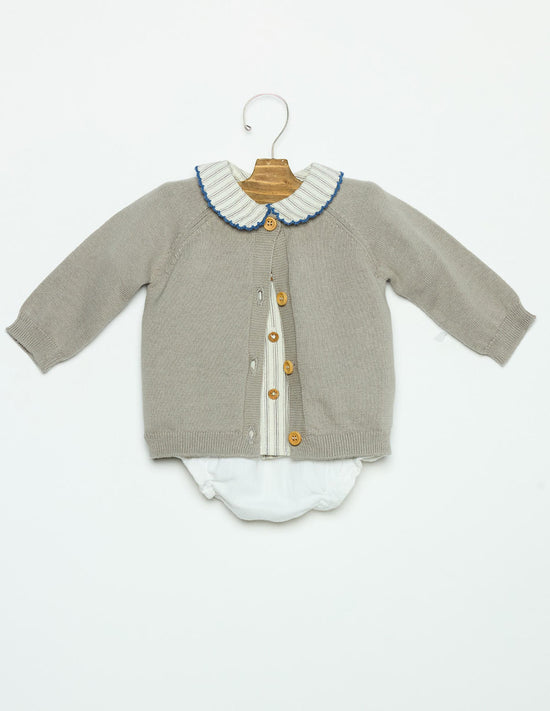 BABY JACKET BUTTONS IRON GREY