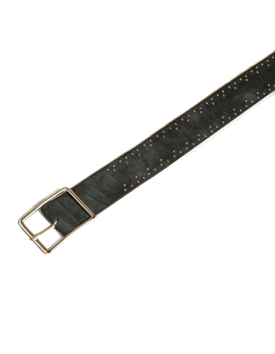 ZIG ZAG SUEDE BELT GREEN