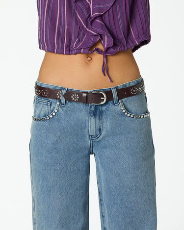 BLUE STUDDED TROUSERS
