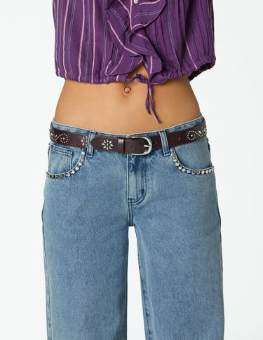 BLUE STUDDED TROUSERS