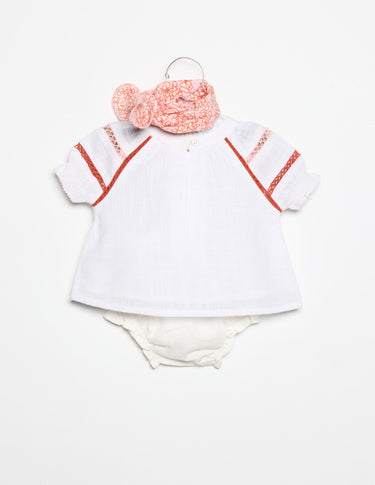 PICOT-SLEEVE SHIRT WHITE