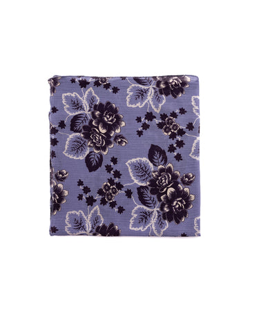 VINTAGE PRINT ANILINE BLUE SCARF