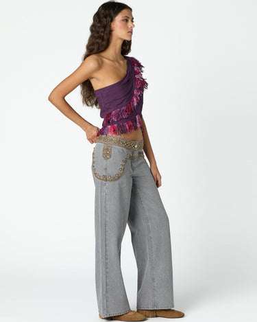 BITTERSWEET ASYMMETRIC FRINGED TOP