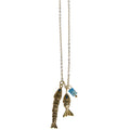 NECKLACE FISH AND STONE CHARMS