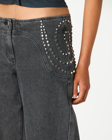 ANTHRACITE PAISLEY DENIM PANTS