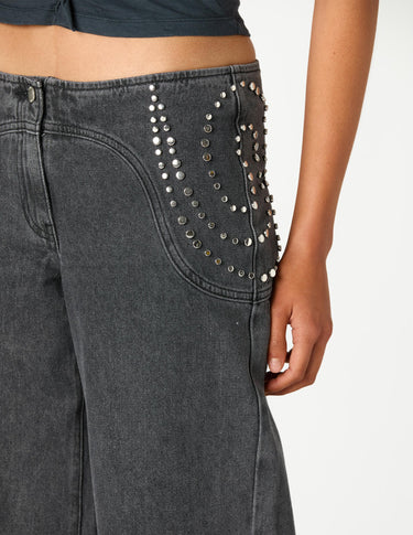 ANTHRACITE PAISLEY DENIM PANTS