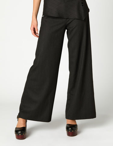 PANTALON CINTURILLA BOTONES RAYA ANTRACITA